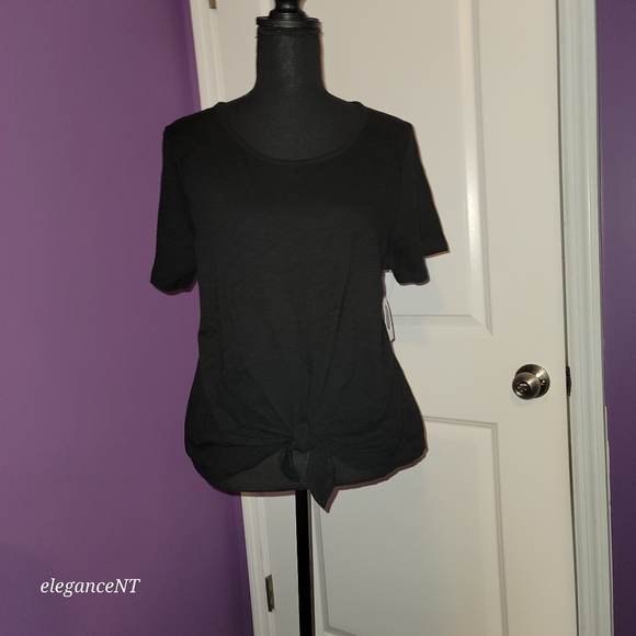 Express Black Front Knot s/s Shirt Sz: XL NWT - Picture 3 of 9